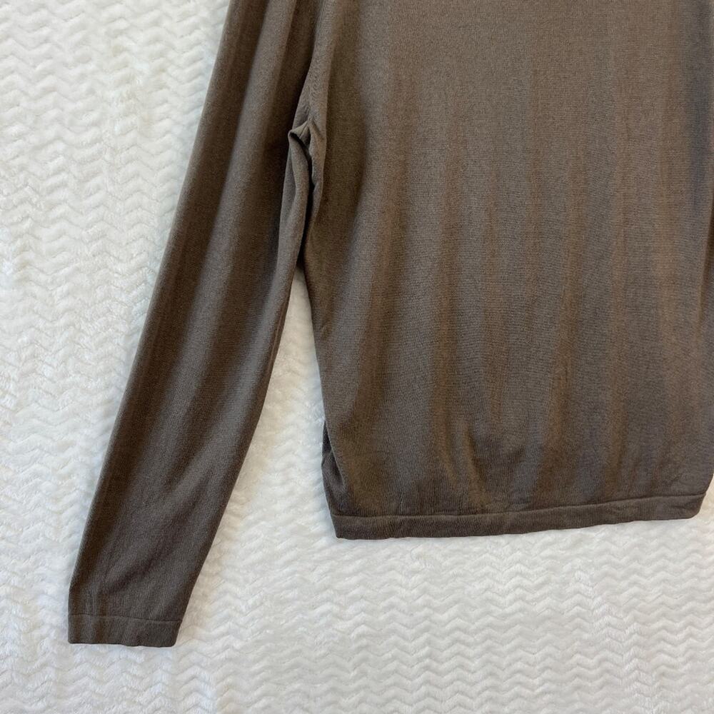 Banana Republic Cashmere Silk Argyle V Neck Pullover Brown Sweater Mens XL - Picture 8 of 14
